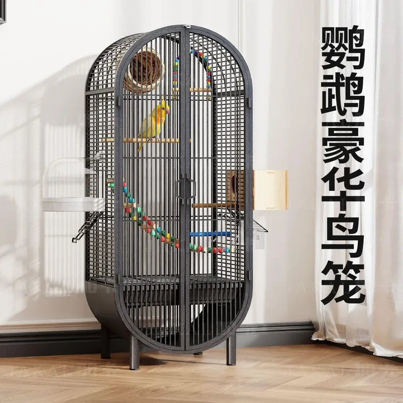 For Large Parrot Bird Cage Villa Ecological Household Metal Spacious Durable Indoor Aviary Home Pet Supplies 2025 New