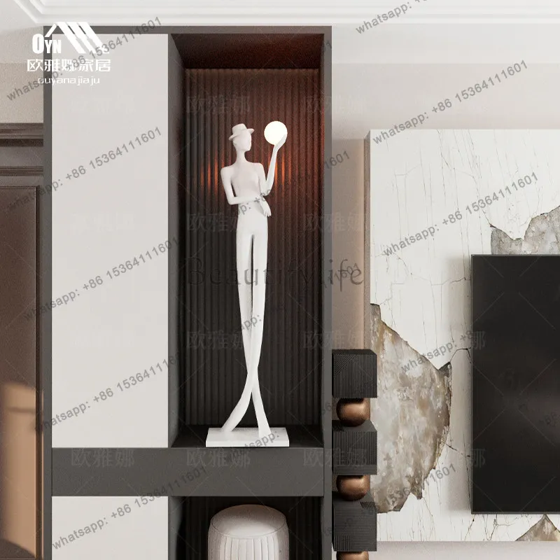 Modern abstract art humanoid decoration reader sculpture floor ornament