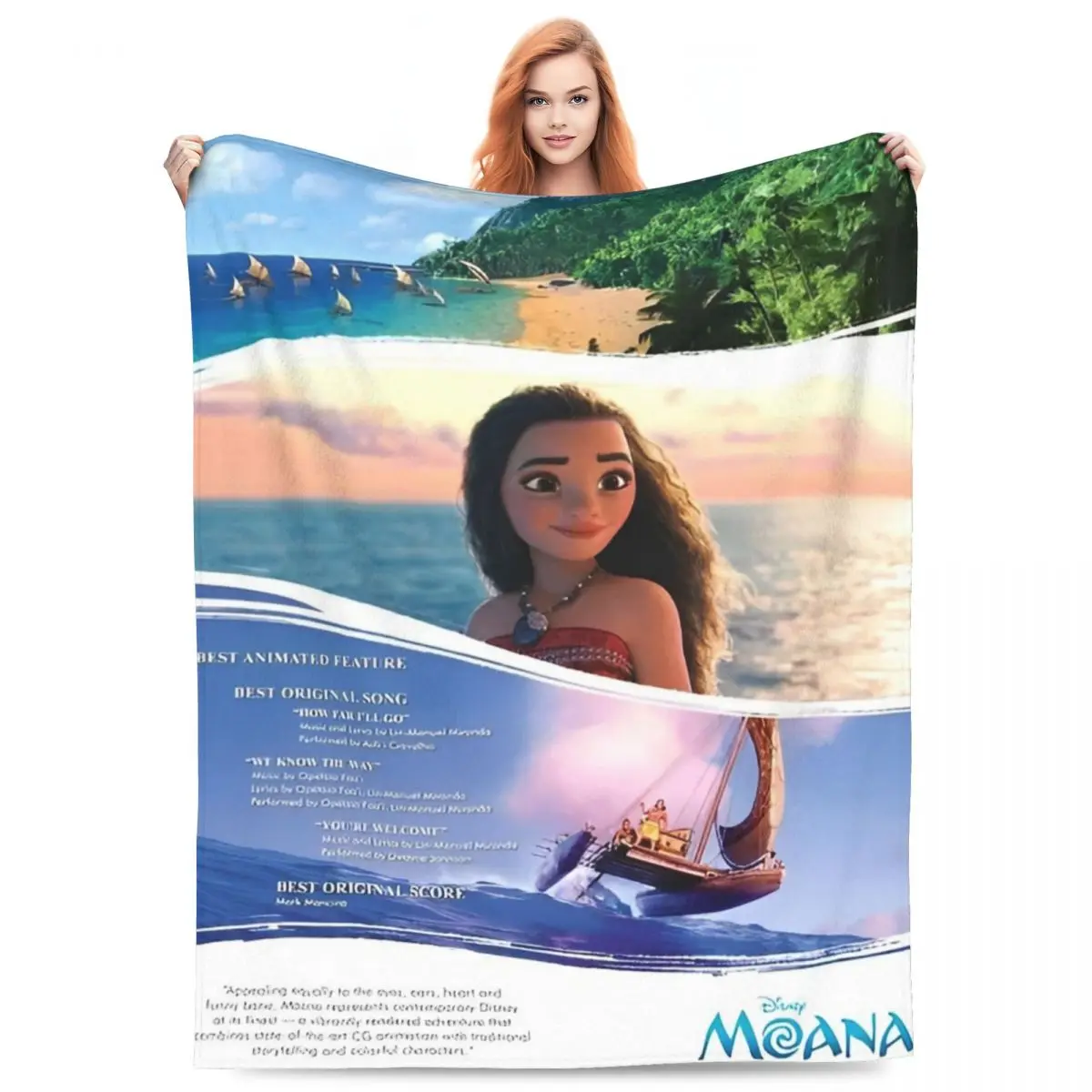 Anime Moana Maui Throw Baby Cartoon Blankets Quality Warm Soft Throw Blanket Autumn Picnic Bedroom Novelty Bedspread