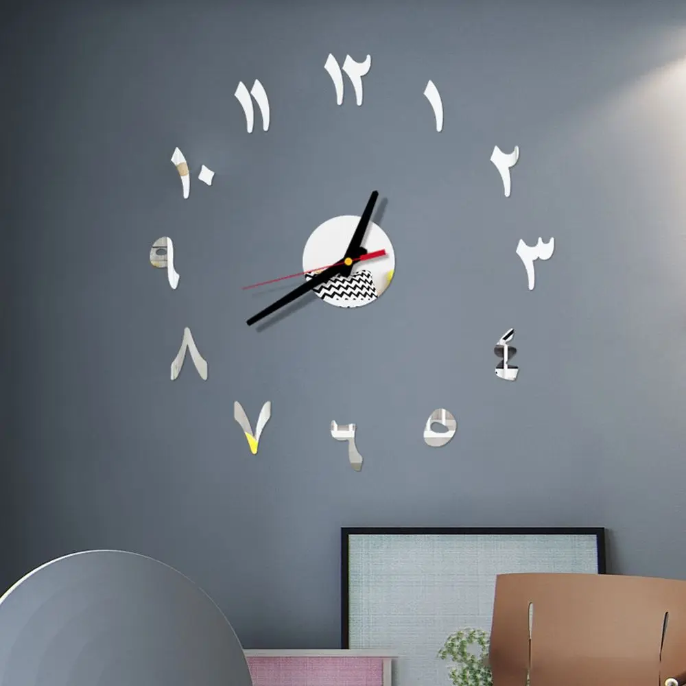 Digital Wall Clock Sticker Modern Design DIY Kitchen Living Room Home Decor Diy Quartz Needl Removable