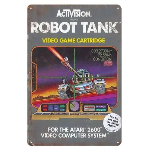 Robot Tank Retro Video Game Metal Poster - Tin Sign - Size 20*30cm