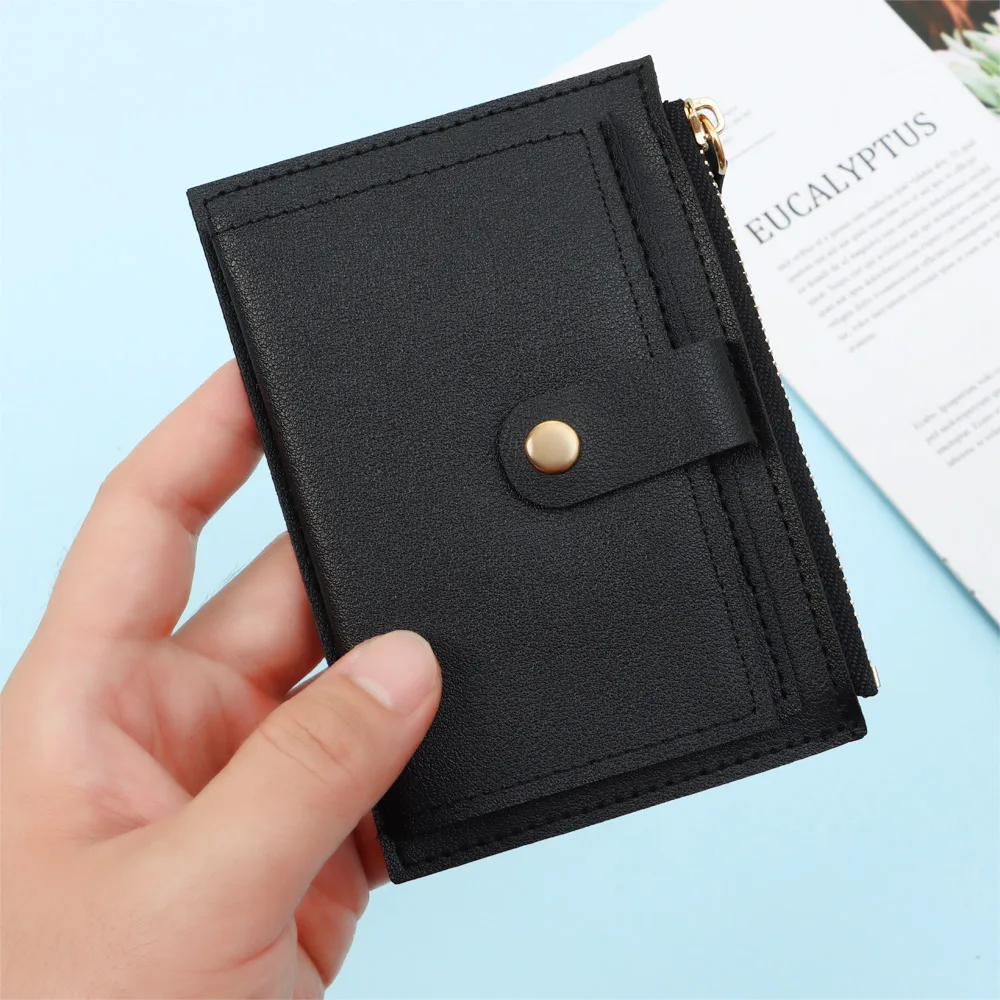 Cute Credit Card Holder Bags Solid Color PU Leather Small Wallet Mini Coin Purse Women Fashion Purse Money Bag Storage Pouch