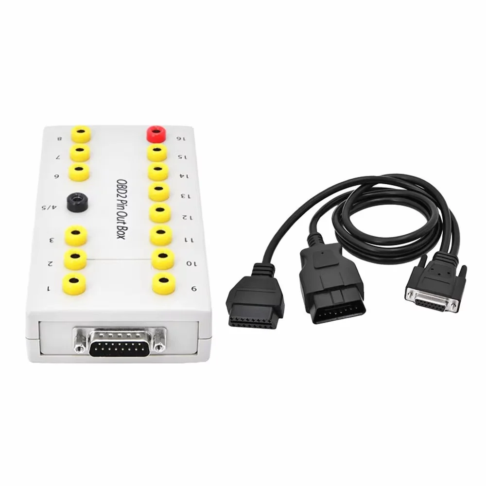 

OBD2 16-контактный тестер разъема OBD2 Диагностический разъем протокола Pin Out Box Детектор протокола OBDII