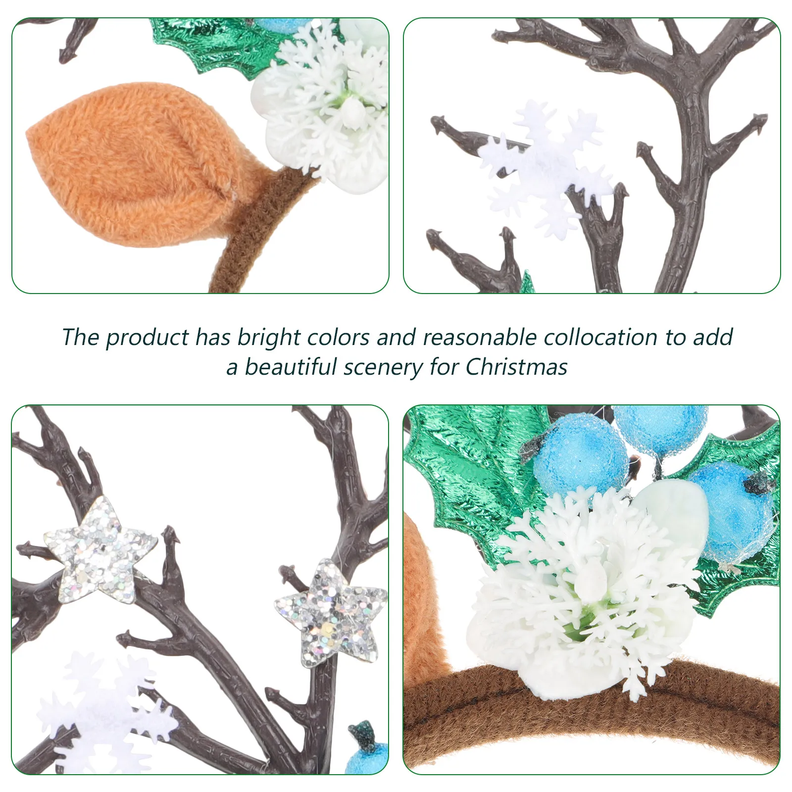 

Christmas Antler Headband Universal Size Lightweight Comfortable Reindeer Hair Hoop Party Photo Prop Xmas Accessories Festive