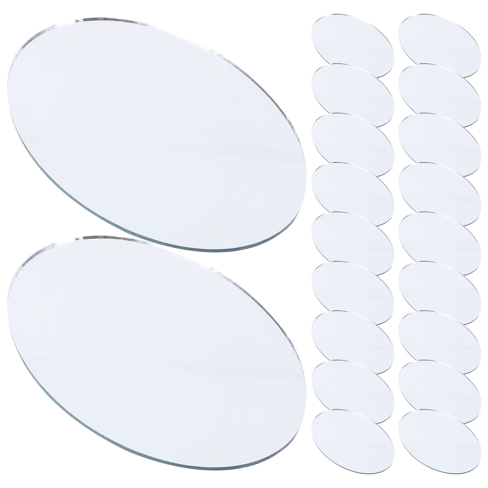 

20 Pcs Crafting Oval Lens Makeup Mirror Vanity Mirrors for and Crafts Ceramic Tile Tiny