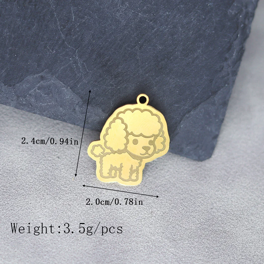 2pcs Cute Fluffy Poodle Dog Charms Lovely Animal Pet Pendants For Making DIY Handmade Findings Accessories Necklace Jewelry