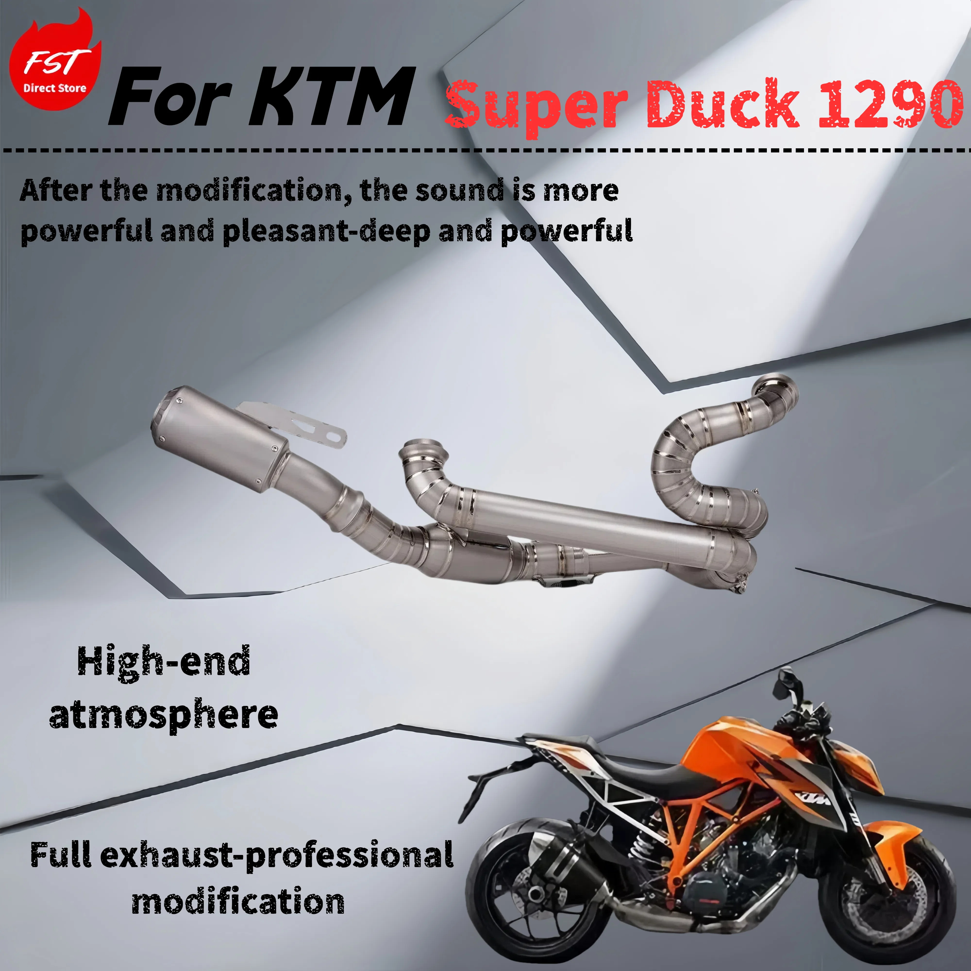 

For KTM Super Duck1290-Modified full exhaust pipe-the sound is deep, rich and powerful