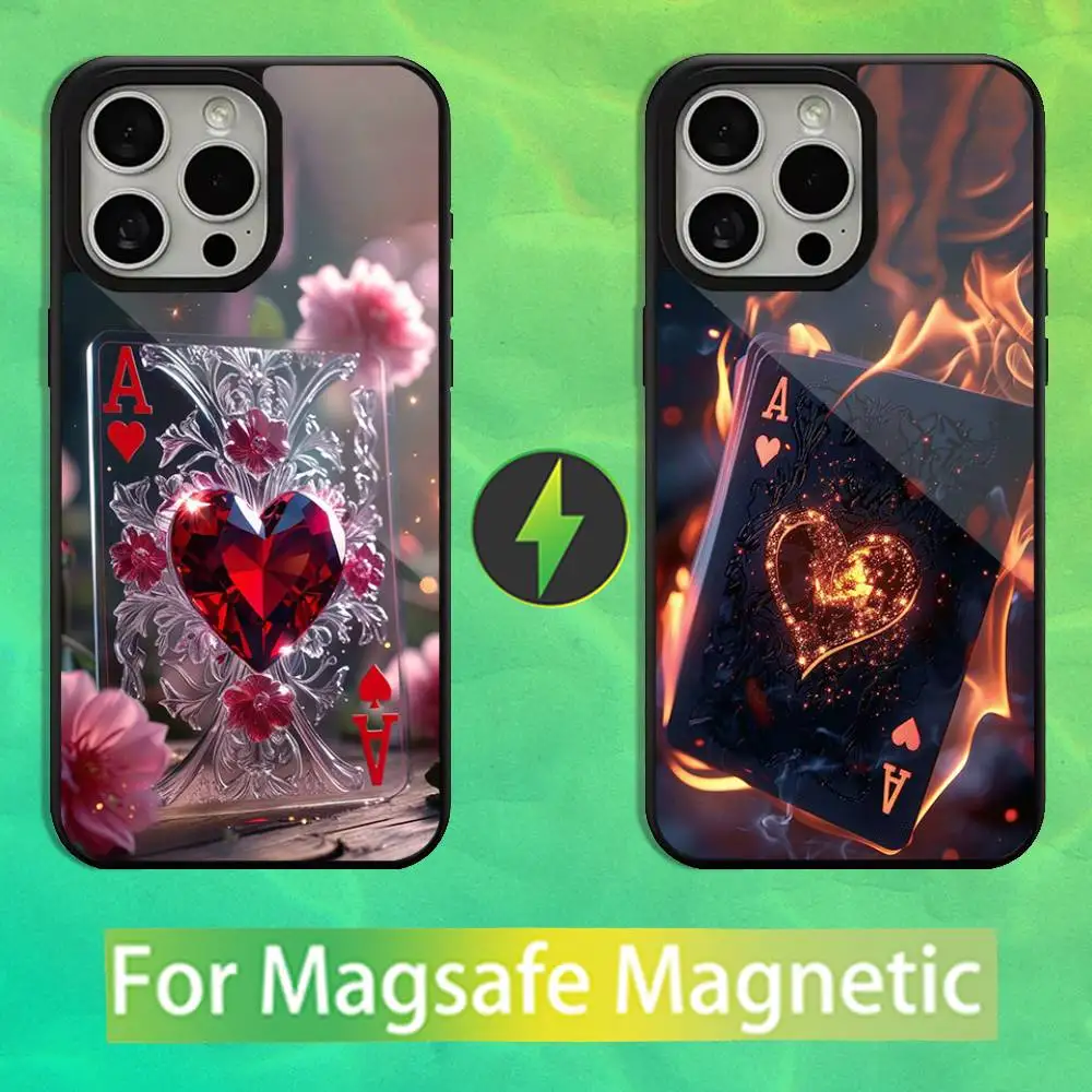

Ace Art OF Spades Poker Phone Case For iPhone 16,15,14,13,12,11,Pro,Max,Plus,Mini,Magsafe,Magnetic Wireless Charging Case