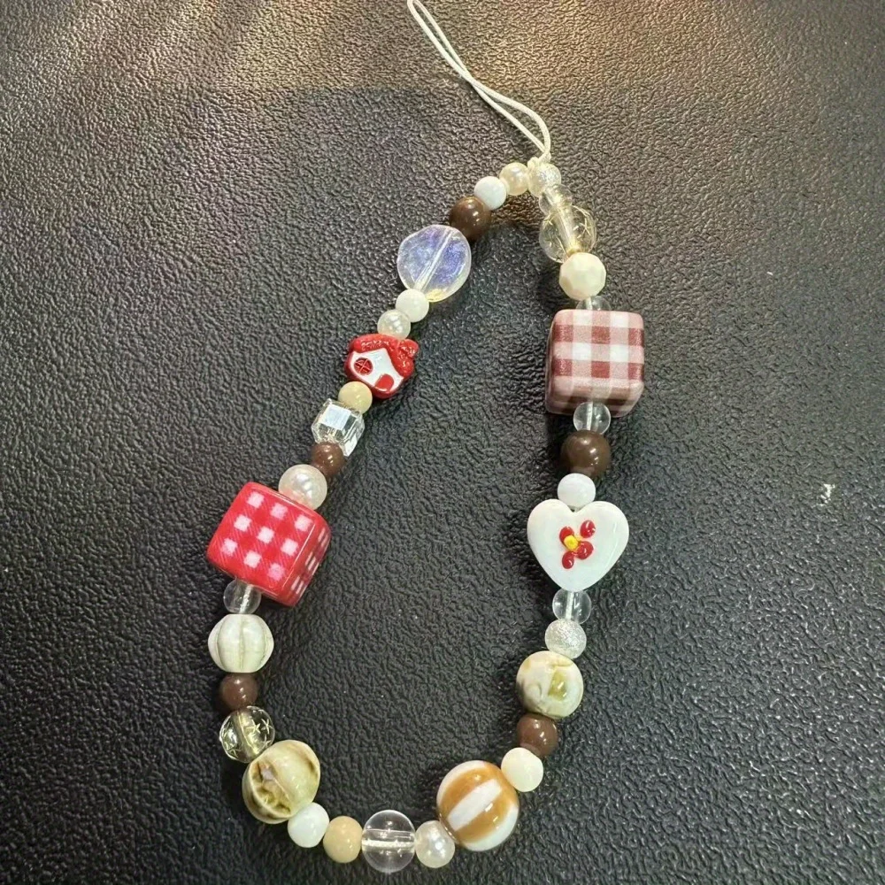 

[Lw] Подвеска-цепочка ручной работы с бисером Apple для мобильного телефона, подвеска-подвеска, милая цепочка для мобильного телефона, ремешок для камеры