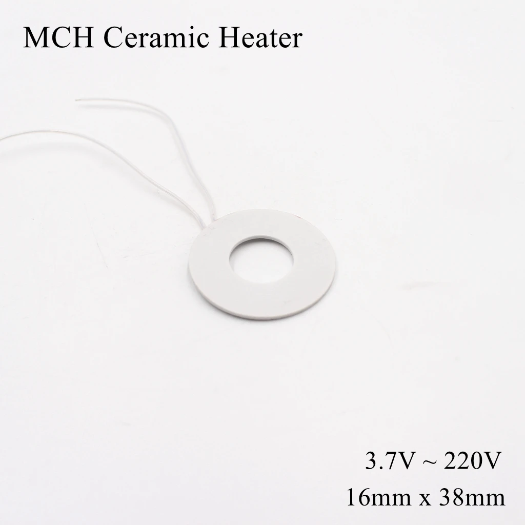 Concentric Circles 16mm x 38mm 5V 12V 24V MCH High Temperature Ceramic Heater Round Alumina Electric Heating Element HTCC Metal