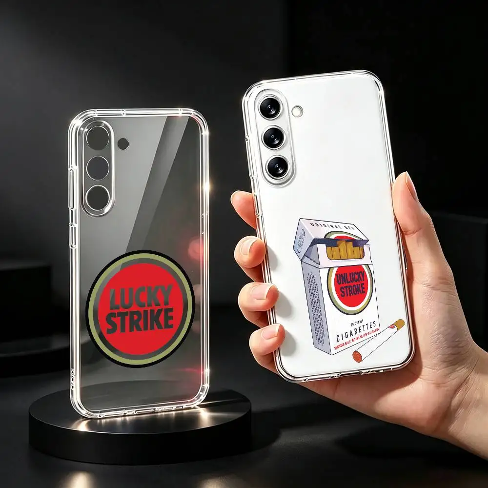 L-Lucky Strike Cool Phone Case For Samsung Galaxy A73,A72,A71,A70,A53,A52,A51Transparent Cover