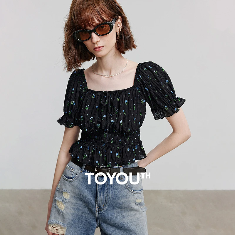 

TOYOUTH Women Blouse Shirt 2025 Summer New Shirt 8522036