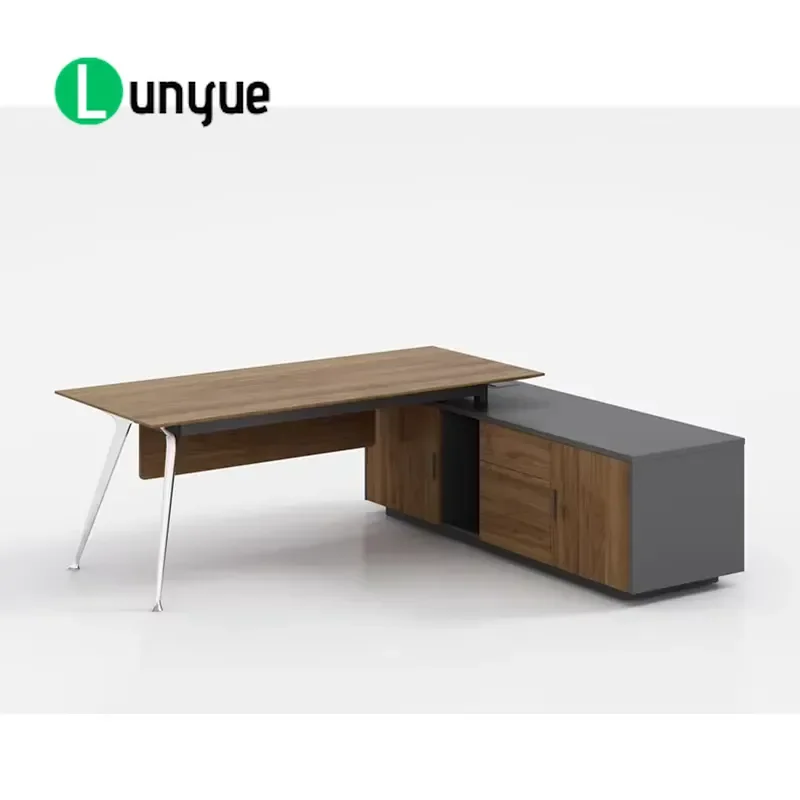 Luxury Modern Wooden Computer Desk for CEO Manager Executive Office Furniture Custom Wholesale Home Workspace Durable Stylish