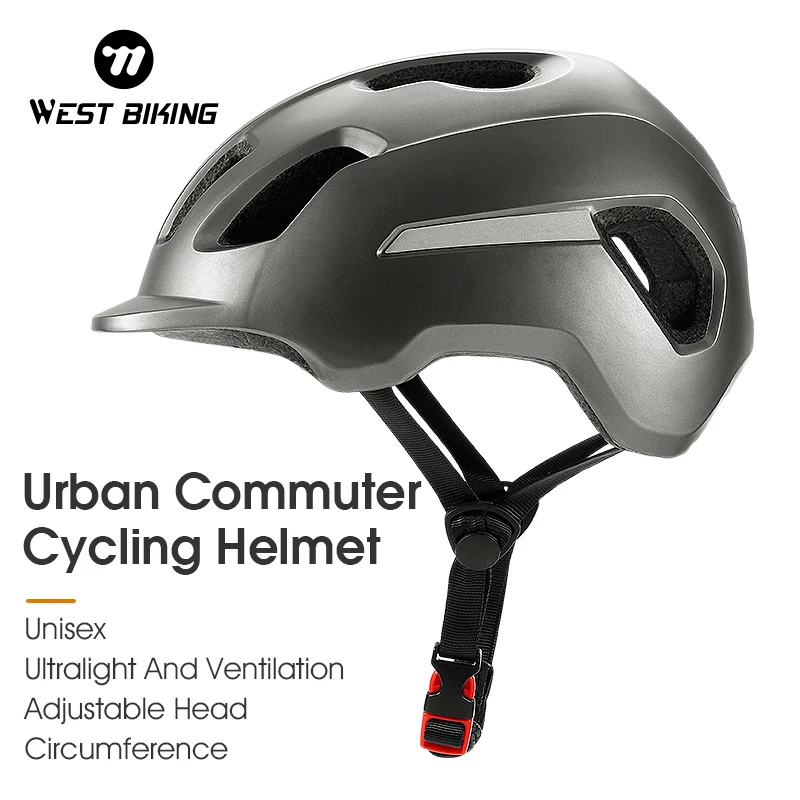 

WEST BIKING Urban Leisure Commuter Helmet Integrated Molding Anti-collision Cycling Safety Helmets Comfortable Breathable Unisex