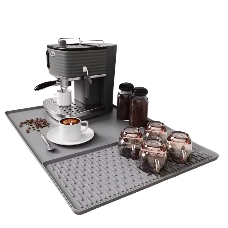

Coffee machine mat tray silicone non-slip protective pad Multifunctional Coaster Heat Insulation Draining Mat
