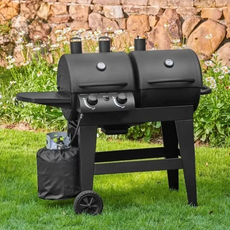 المنزل. شواية ومخننة مزدوجة الوظائف بقدرة 24,000 وحدة حرارية بريطانية من غاز البروبان والفحم مع 870 بوصة مربعة للطهي #4