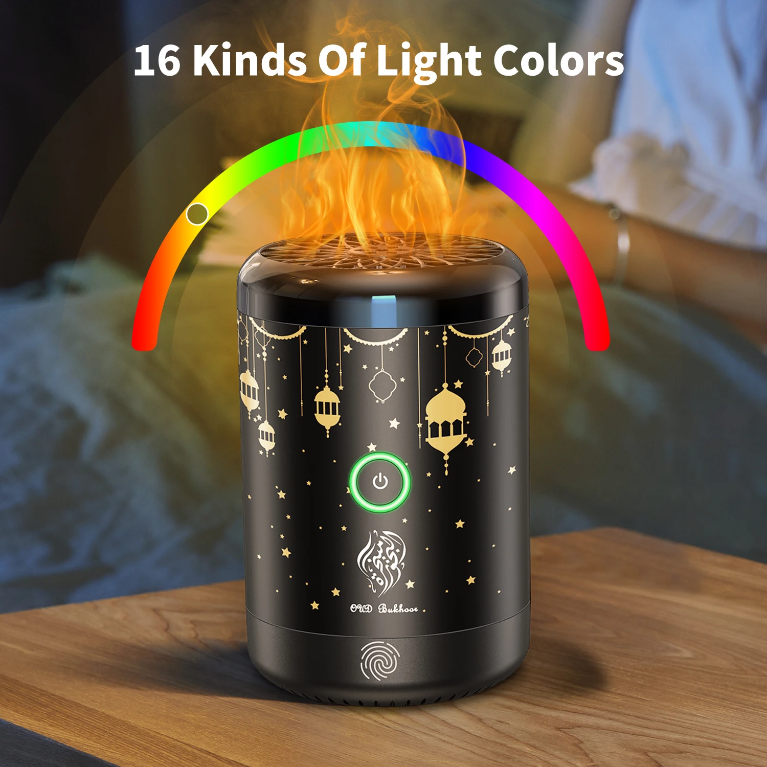 Portable colorful Arabic Electronic Incense Burner Bakhoor Muslim Aroma Diffuser USB Rechargeable Oud Holder for Car,home