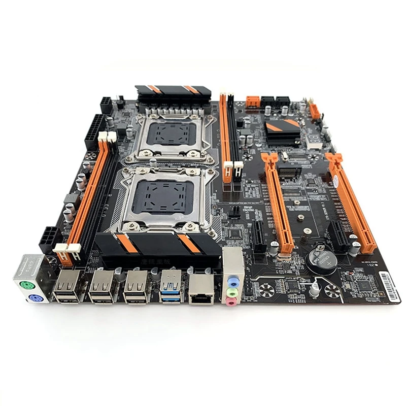 X79 Dual CPU Motherboard+2XE5 2630 V2 CPU+2X4GB DDR3 1600Mhz RECC Ram+SATA Cable+Switch Cable+Baffle LGA2011 M.2 NVME