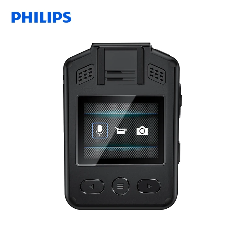 Philips VTR8101 Original 128GB Police Body Worn Mini Camera HD 1296P DVR Video Recorder Security Cam