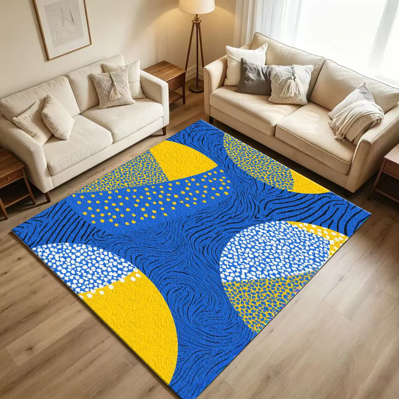 Abstract Geometric Dotted Circ - Printed Rug Abstract 评论和价格