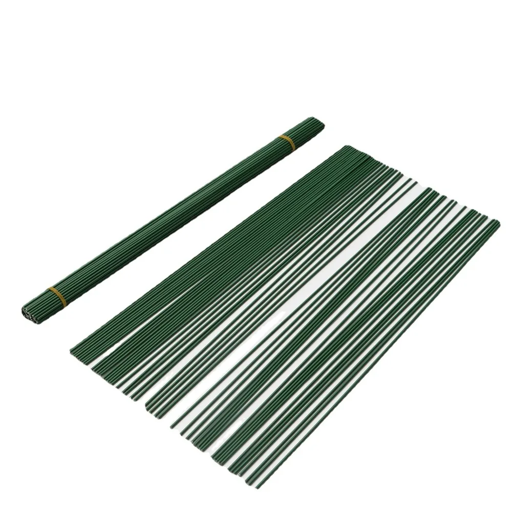 

100pcs 2mm Artificial Flower Stem Metal Core Flower Vase Green Flower Stem Florist Plastic Cover Artificial Plant Stick Home