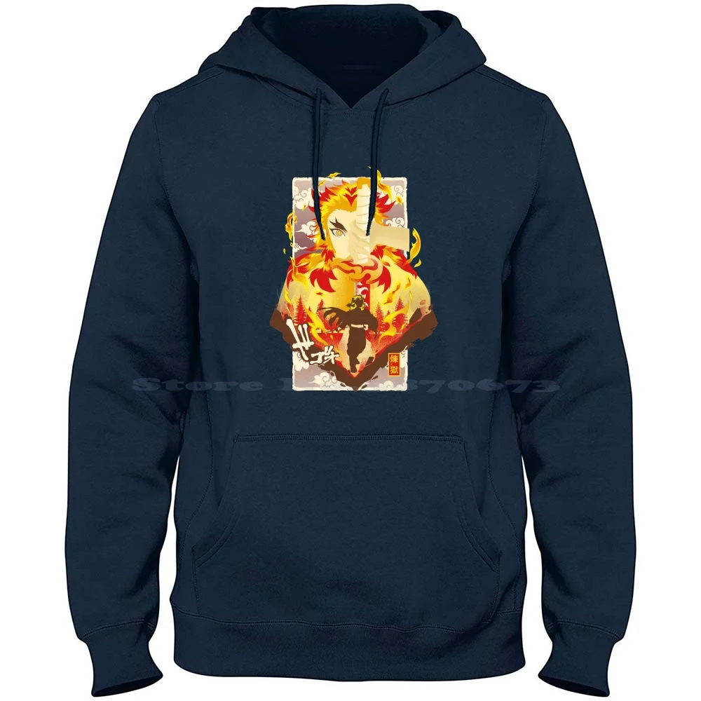 Kyo-Juro Fire 100% Pure Cotton Hoodie Tshirt Kyojuro Flame Hashira Demon Corps Tsuguko Kimetsu No Yaiba Tanjiro Kamado Nezuko