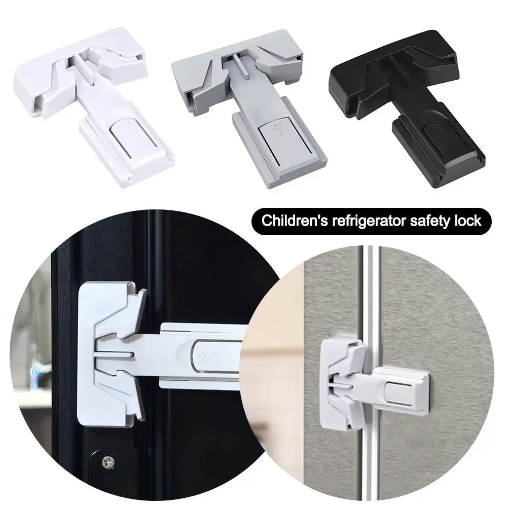 

Anti-pinch Refrigerator Lock Self-adhesive Strong Fixation Baby Safety Lock Right-angle Cabinet Door Lock