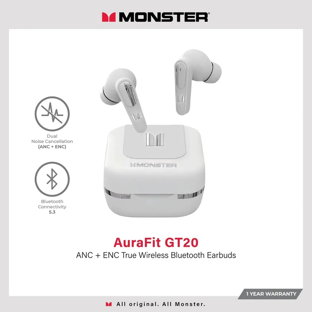 Monster GT20 auriculares inalámbricos Bluetooth 5,3 auriculares TWS auriculares intrauditivos estéreo deportivos auriculares impermeables micrófono incorporado