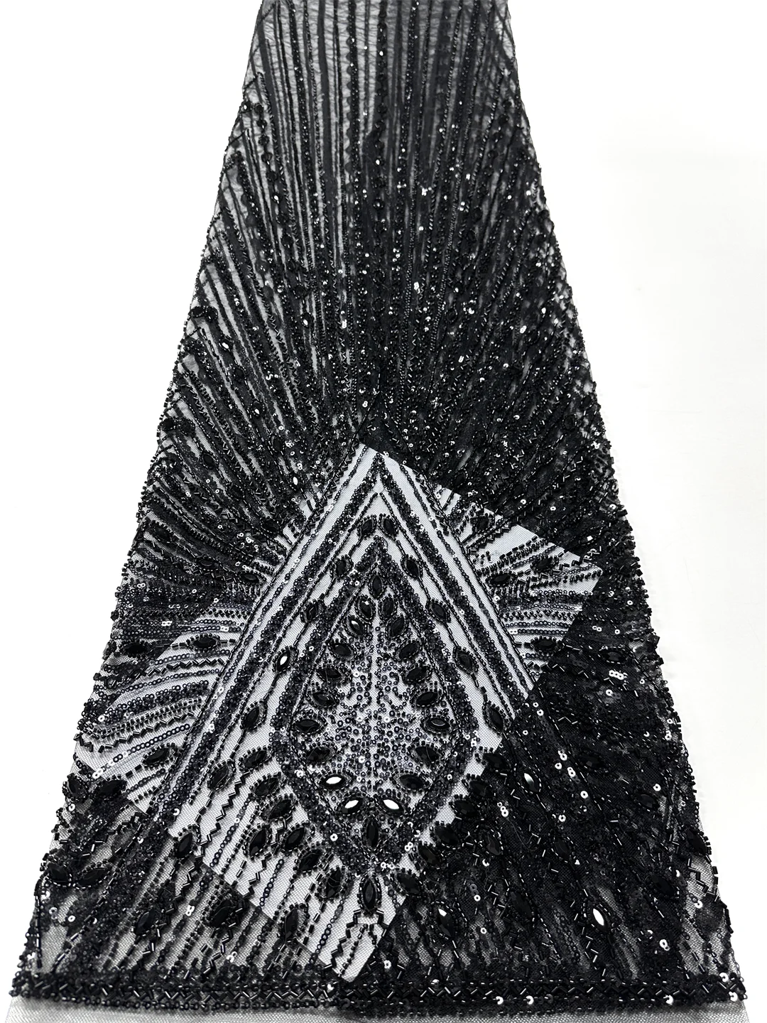 

Роскошная кружевная ткань ручной работы с бисером, свадебная ткань, высококачественные свадебные ткани, французские нигерийские блестки, бусины, вышитые на тюле, 5 ярдов