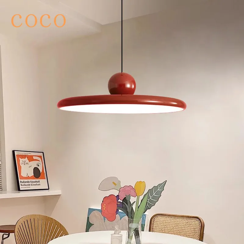 

LED Pendant Light Cream Wind Flying Saucer Lamps For Living Room Bedroom Bedsides Restaurant Hotel Interior Illumination