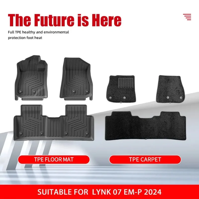 New Products Premium waterproof non-slip TPE Car Floor Mats for Lynk&Co 07 Em-P 2024，All Weather Dustproof Black Luxury Interior