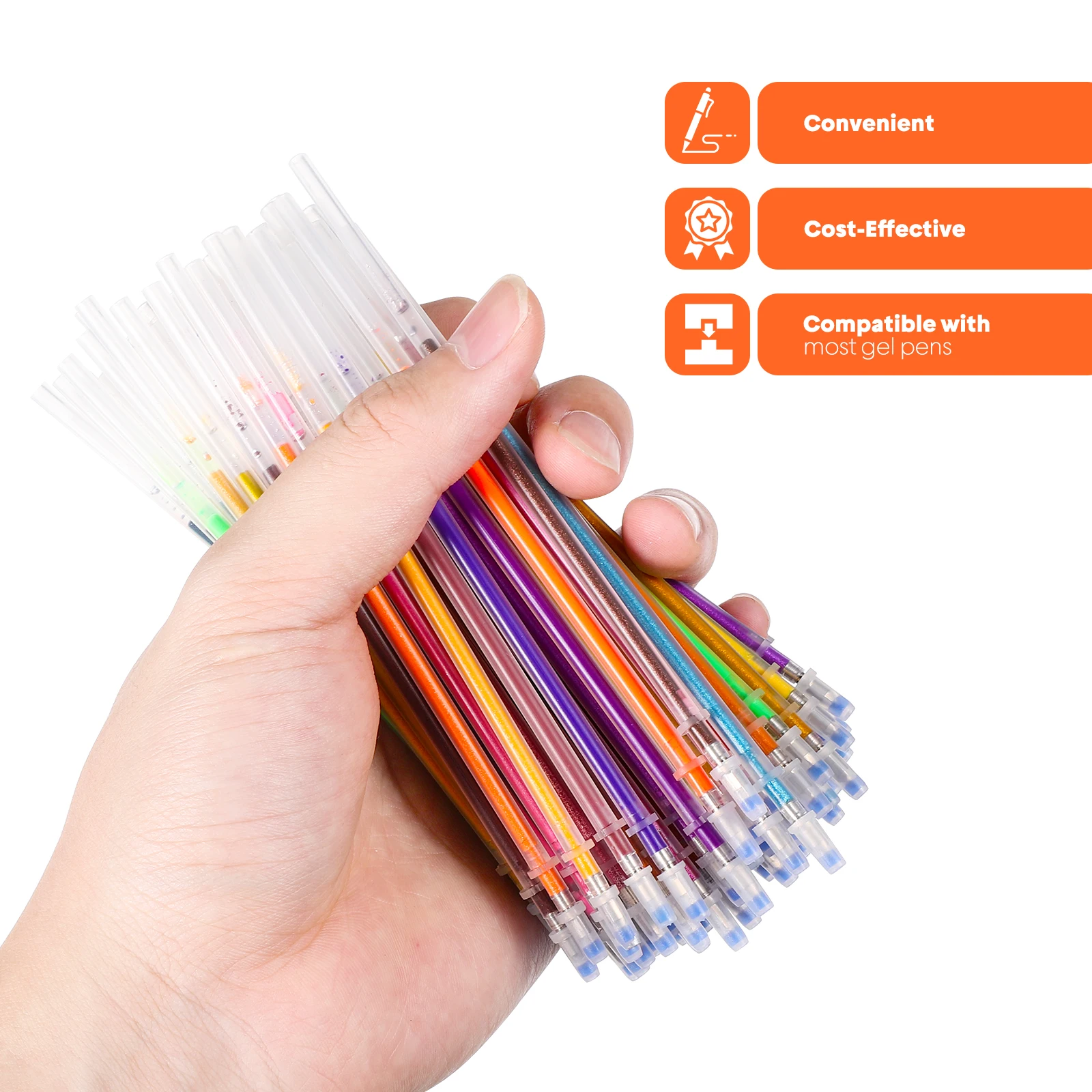 100 قطعة حبر جل ملون عبوات قلم محايد اللون استبدال ألوان ناعمة مكتب المدرسة رسم العبث