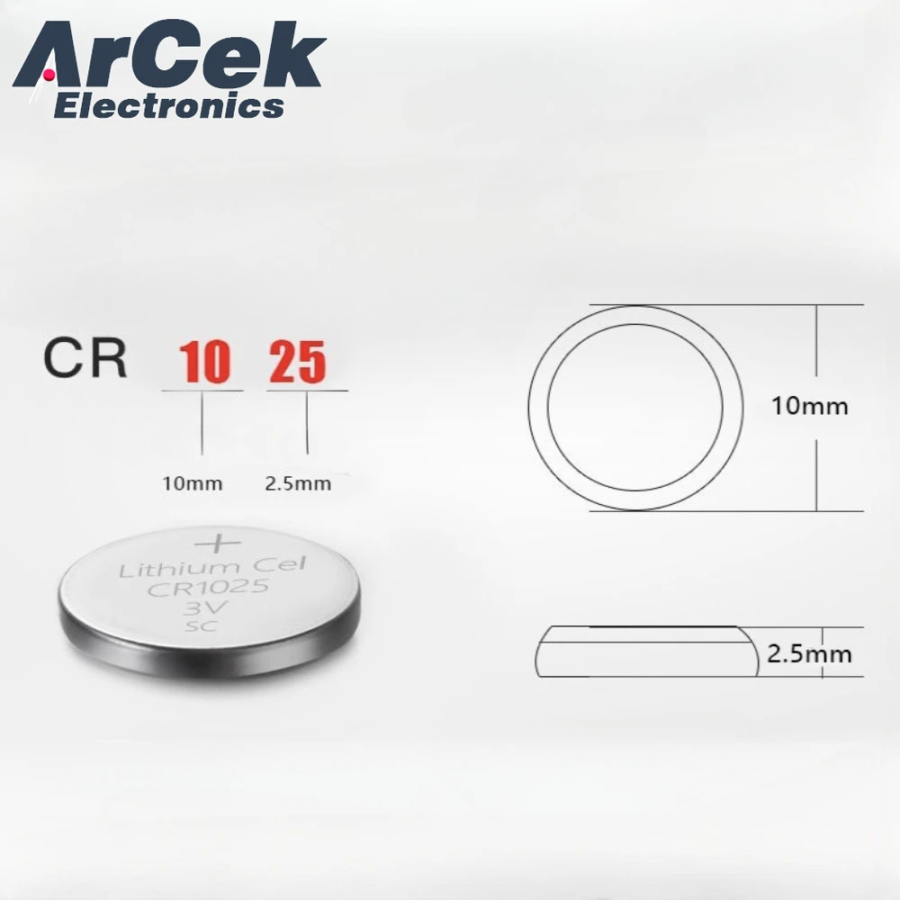 2 SZTUK 3V CR1025 Bateria litowa KL1025 BR1025 LM1025 DL1025 CR 1025 5033LC Baterie pastylkowe do zegarków do zabawek Pilot zdalnego sterowania