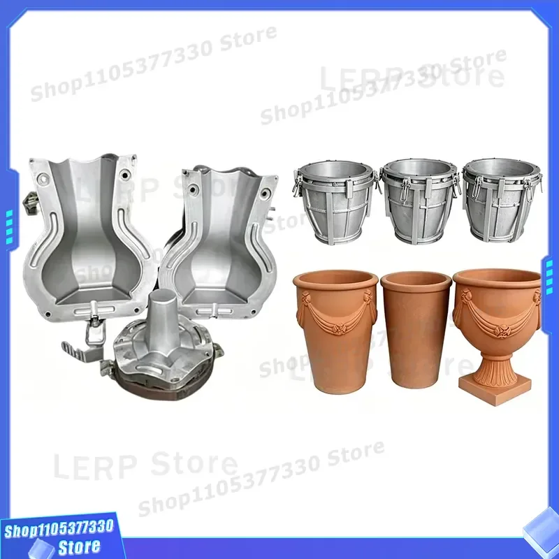 Silicone Flower Pot Mold for Concrete Cement Planter DIY Garden Decor Resin Casting Mould Plant Container Making Tool Kit