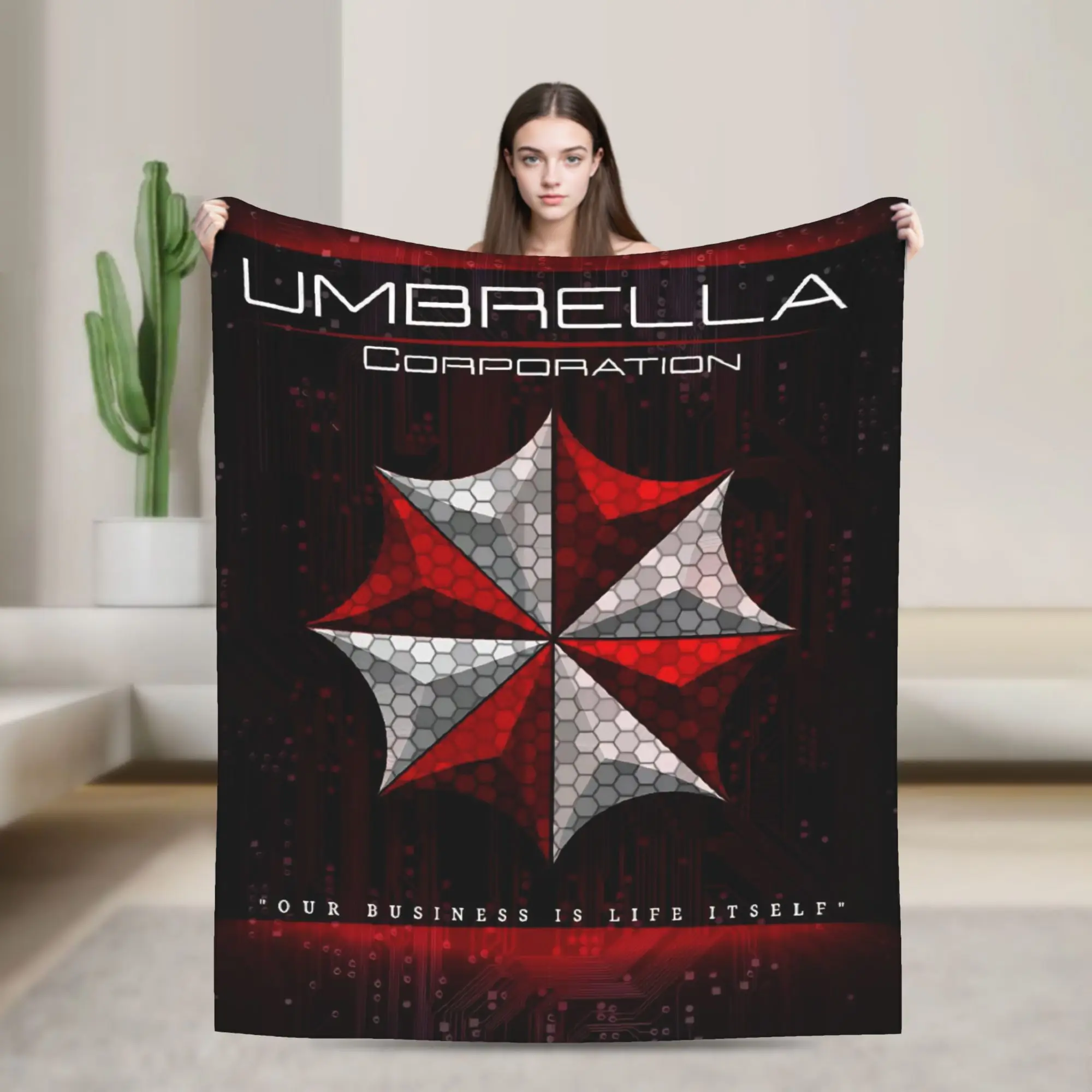 Raccoon City Umbrella  Blanket  Super Soft Novelty Plush Throw Blanket For Living Room Picnic Flannel Bedspread Bed Cover