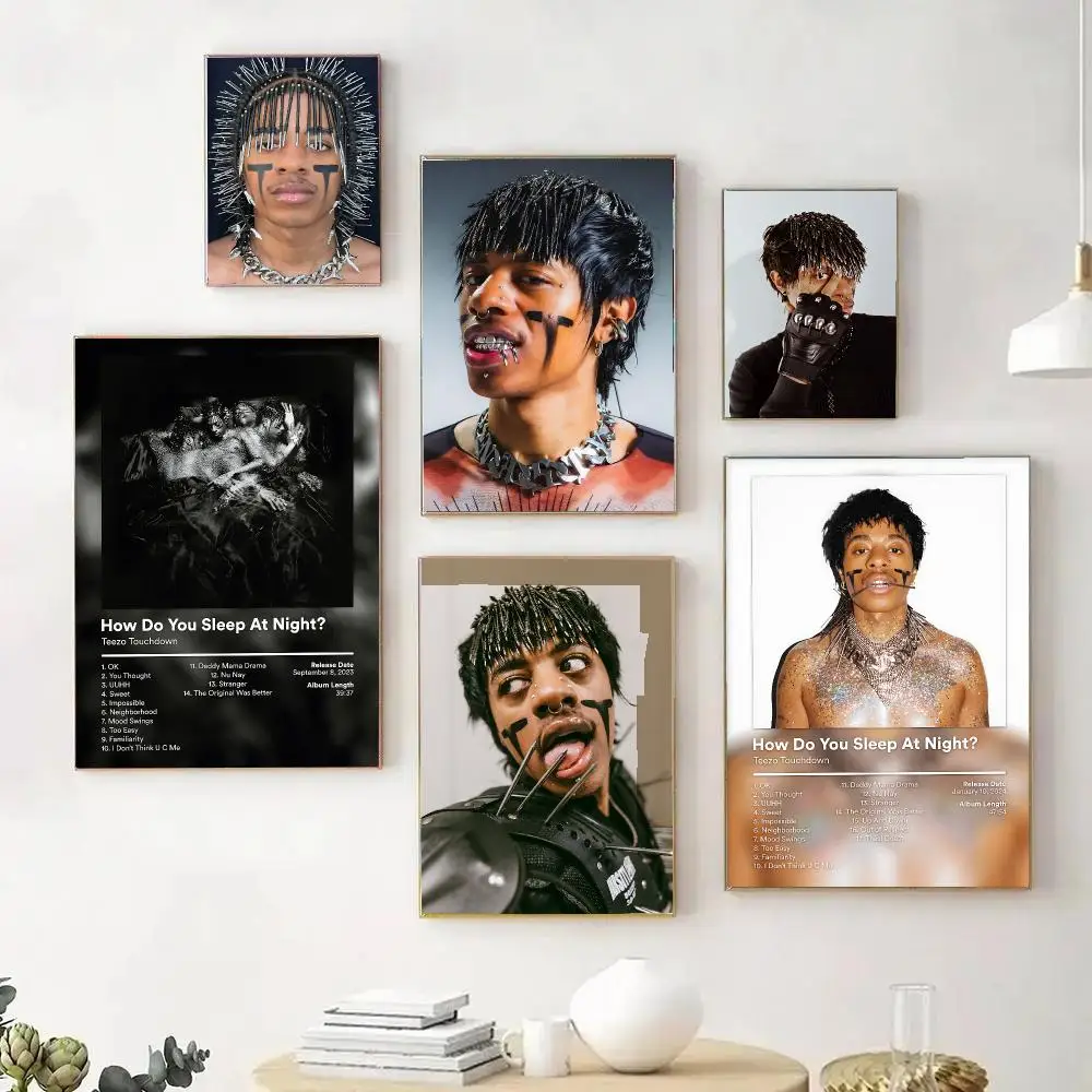 Rapper T-Teezo T-Touchdown Poster Wall Art Print Sticker for Bedroom Living Room Dorm Office Modern Home Decor