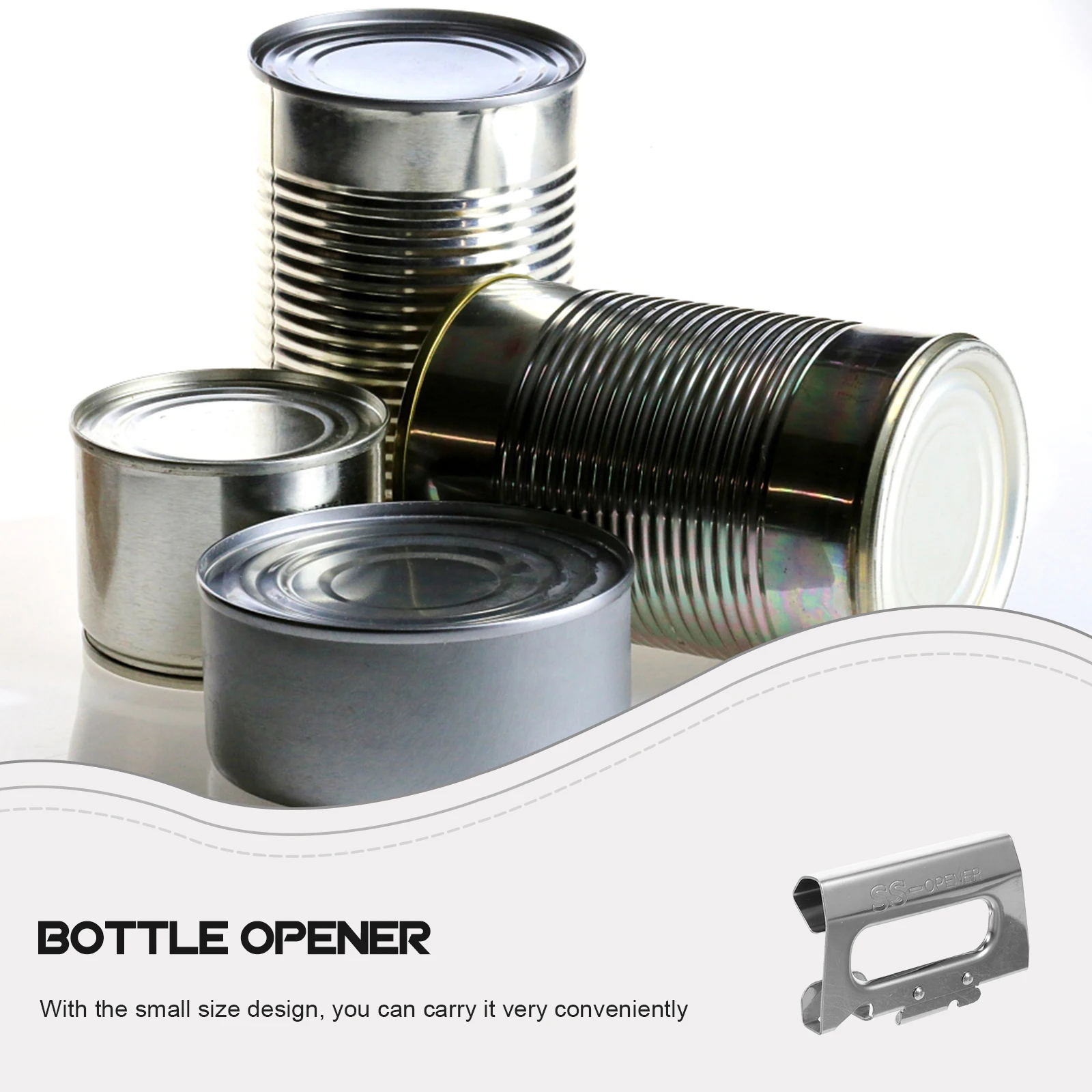 

Multifunctional Can Opener Stainless Steel Portable Bottle Opener Compact Universal Lid Jar Wear Resistant Multipurpose Kitchen