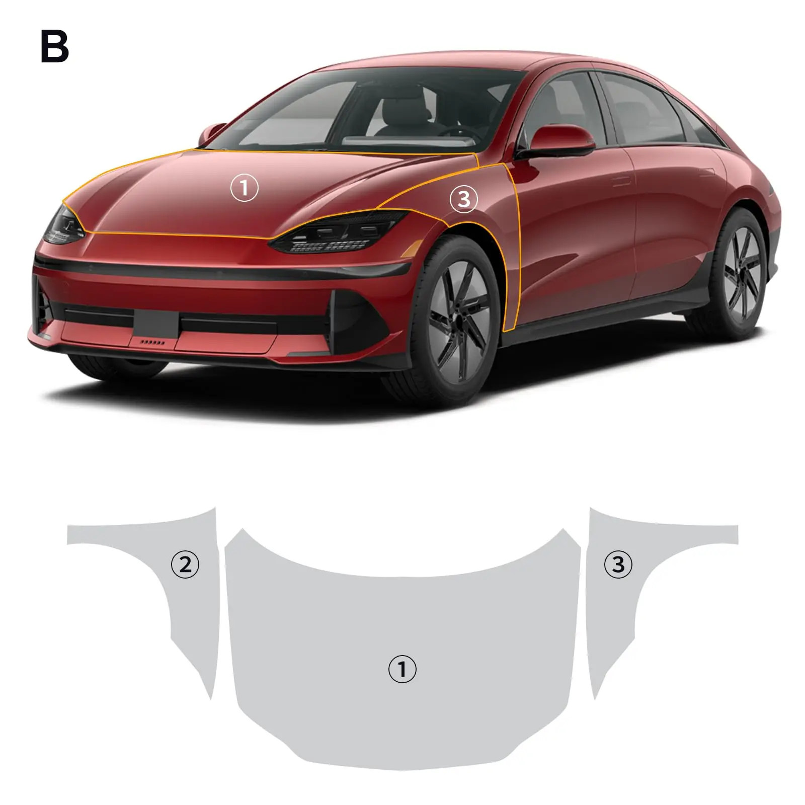 

For Hyundai Loniq 6 2020-2025 Pre-cut PPF Kit 8.5Mil TPU Paint Protection Film Clear Bra Car Body Anti-Scratch Resistant