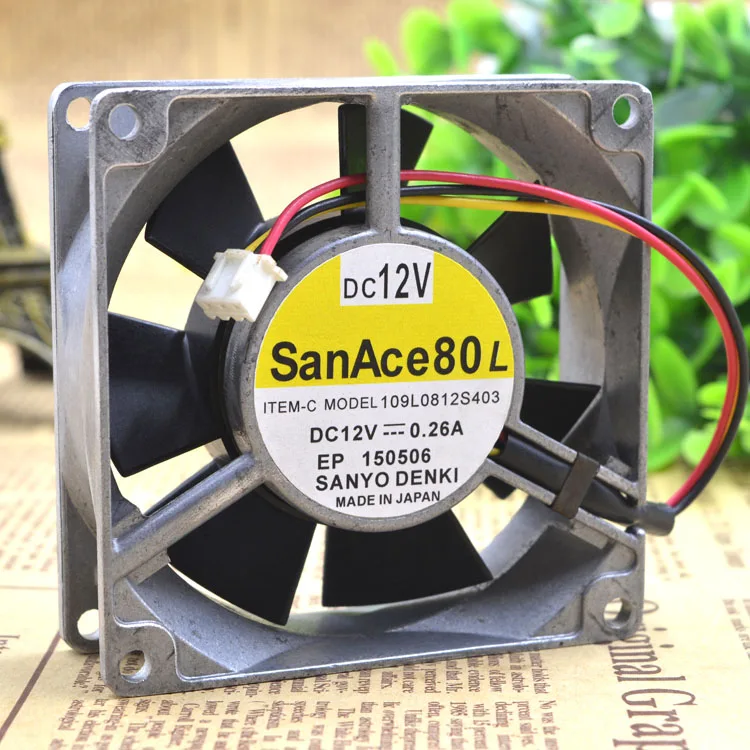 109L0812S403 DC12V 0.26A ORIGINAL JAPAN 8CM 808025 ALUMINIUM FRAME FAN