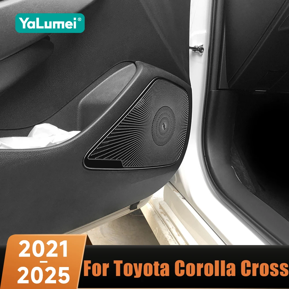 

Stainless Car Door Audio Speaker Loudspeaker Trim Cover Stikers For Toyota Corolla Cross XG10 2021 2022 2023 2024 2025 Hybrid