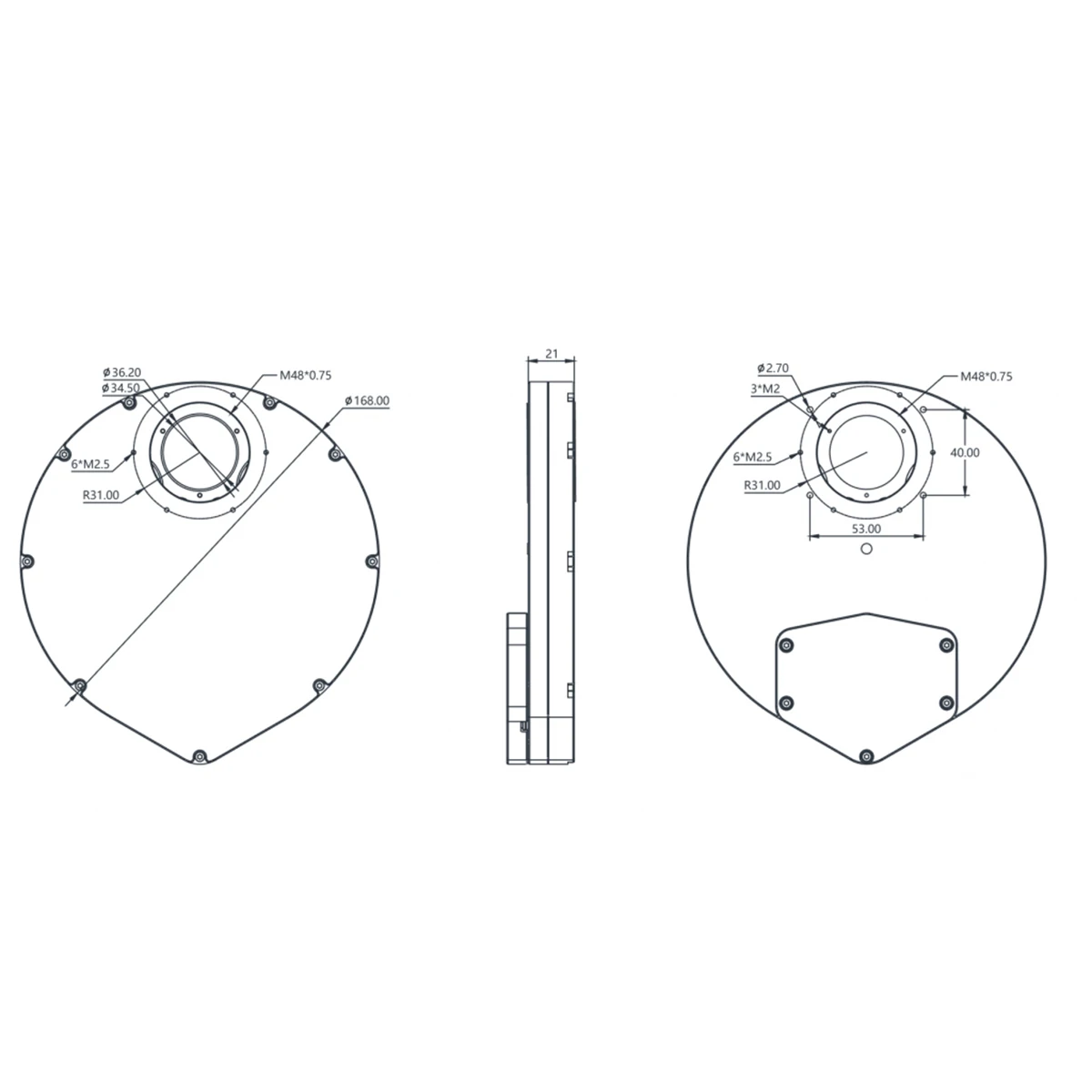 Player One Phoenix Filter Wheel7×2“/7x36 Seven Position USB Electronic Filter Wheel Support Ares Series Planetary Cameras LD2089