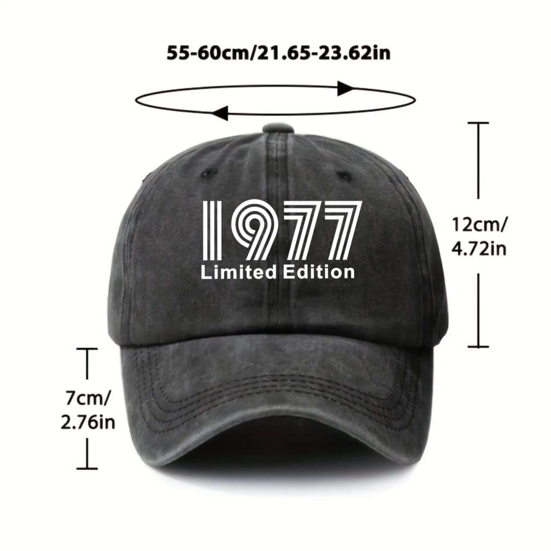 1977-Limited-Edition-Retro-Baseball-Cap-Unisex-All-Season-Cotton-Washed-Denim-Adjustable-Sun-Protection-Cap
