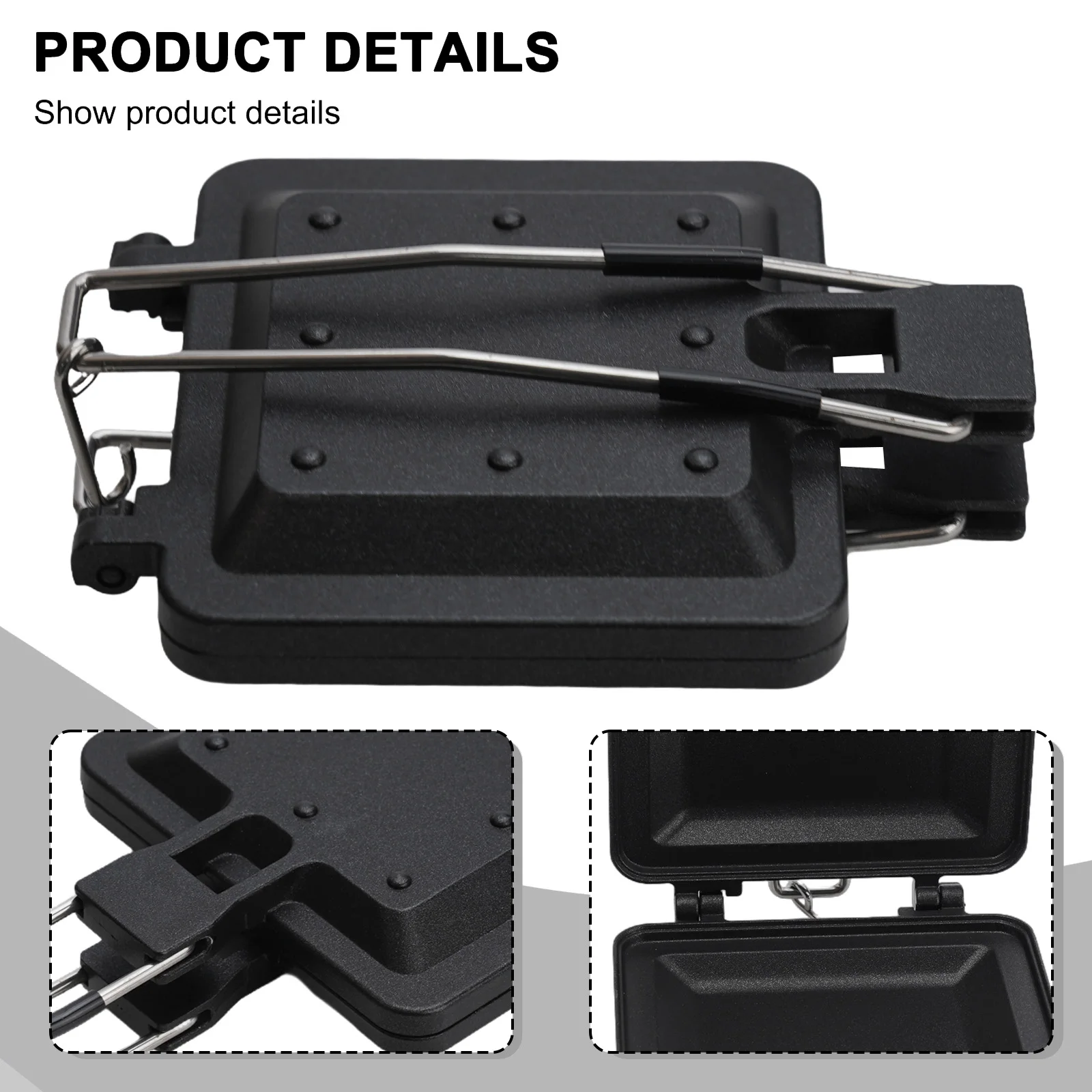 Outdoor Adventures Camping Grill Sandwich Grill Folding Black Folding Sandwich Grill Folding Sandwich Grill New Practical