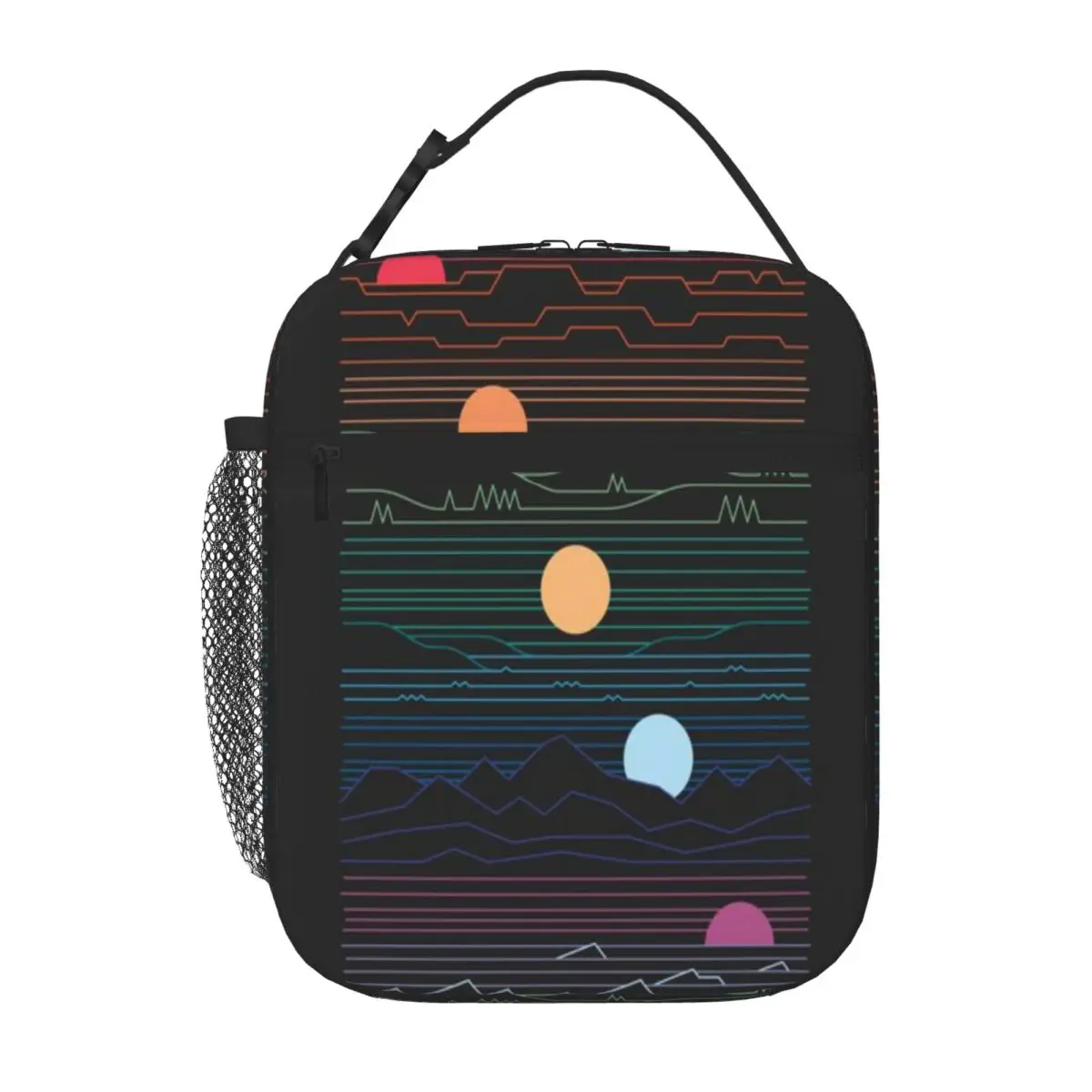 Hot Sale Many Lands Under One Sun Three Compartment Durable Lunch Bag Airport Travel Lightweight Lunch Bag