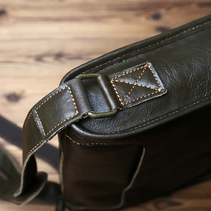 Nzpj Vintage Echt leder Herren Umhängetasche natürliche Rindsleder Umhängetasche lässig Herren Rucksack für 11 Zoll iPad – Detail 12