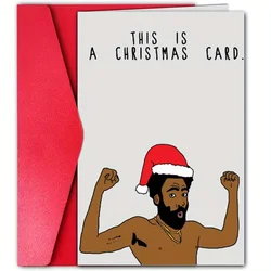 1pc, Happy Christmas Time Card, Merry Christmas Card, December Winter Christmas Greetings Card, Funny Christmas Card, for Friend