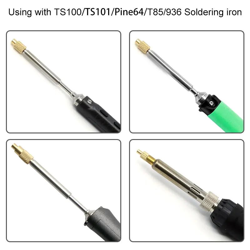 Pine64 ts100 porca de inserção de calor de solda ponta de ferro cabeça de rosca interna M2-M8 kit de inserção de derretimento quente de latão para impressora 3d