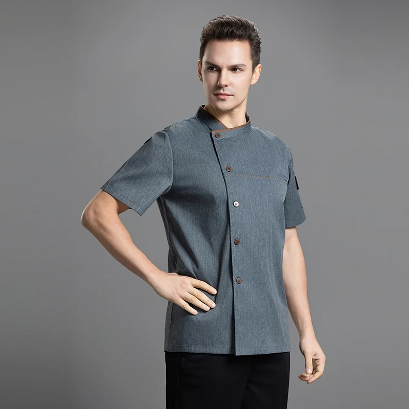 Chaquetas de Chef para Hombre, Uniforme de Trabajo para Restaurante, Uniforme de Cocina Profesional, Ropa de Trabajo para Maestro Cocinero, Chaqueta de Cocina de Verano