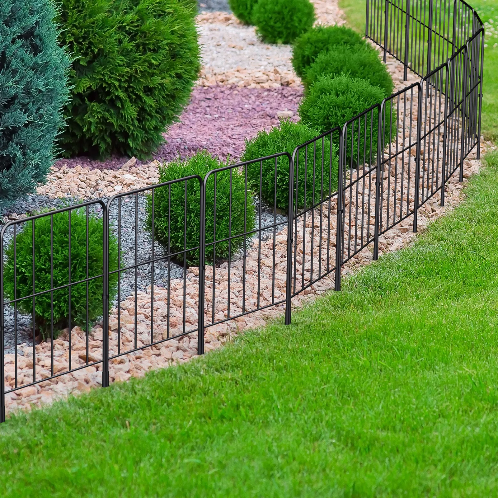 

25 Pack Garden Fence No Dig Fencing Metal Wire Panel Border Animal Barrier,27FT