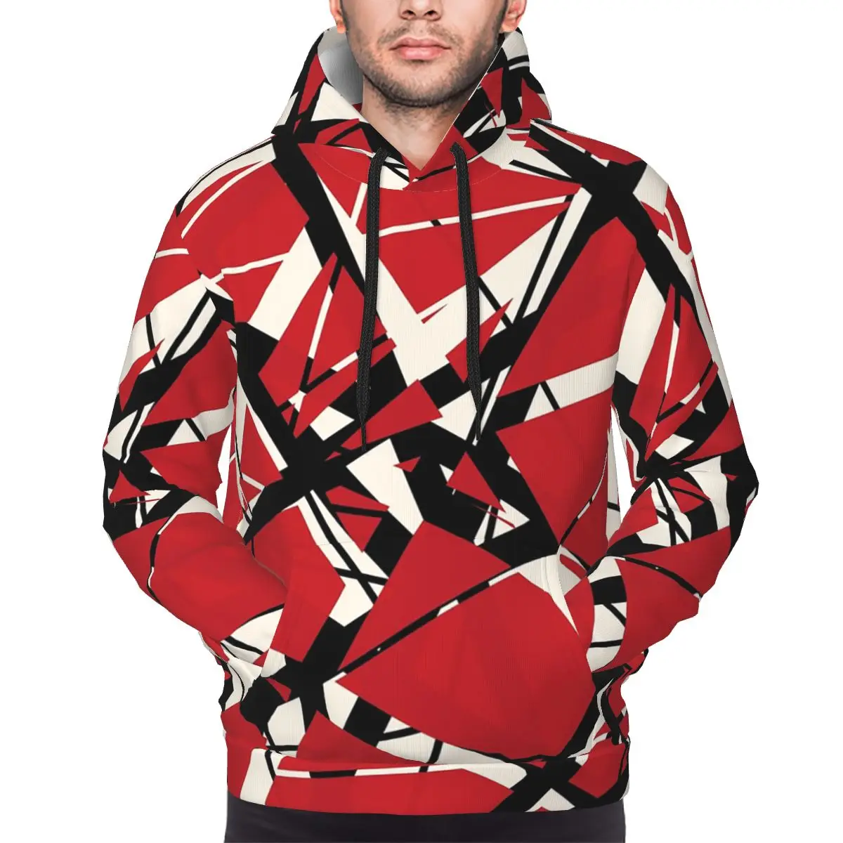 

EVH Аутентичный дизайн в полоску (красный) Толстовка Harajuku Пуловер Осень Зима Мужчины Женщины Толстовка Топы с длинными рукавами